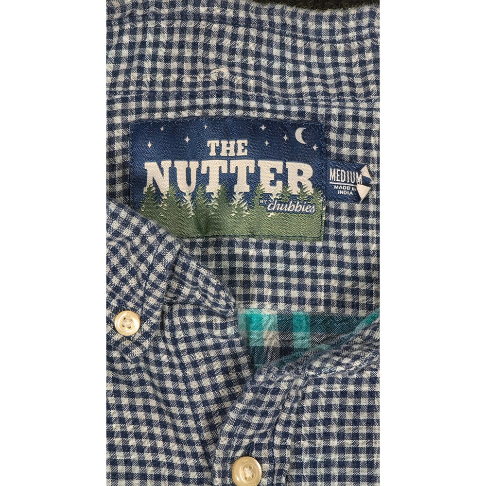 Chubbies The Nutter Mens Medium Blue Gingham Button Down Long‎ Sleeve Shirt - Picture 2 of 8
